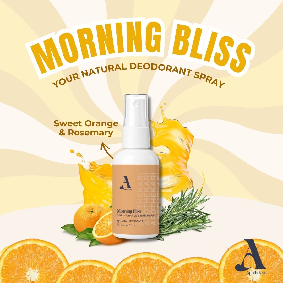Morning Bliss Natural Deodorant Spray | Sweet Orange and Rosemary Scent